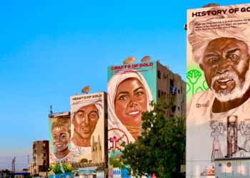 جداريات “أرض من ذهب” تزين واجهات عمارات أسوان استعدادًا للافتتاح الرسمي