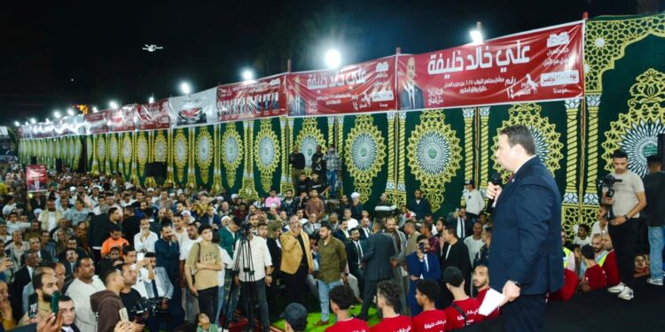 الآلاف يحتشدون في مؤتمر حزب العدل لدعم مرشح بولاق الدكرور علي خالد خليفة بالجيزة