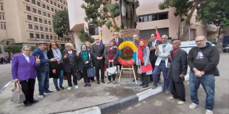 نجلاء الجزار تمثل  المصري الديمقراطي الاجتماعي في إحياء الذكرى 195 لرحيل سيمون بوليفار بالقاهرة