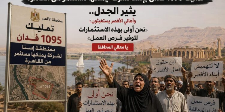 كارثة في الأقصر.. تمليك 1095 فدان بإسنا يثير الجدل وأهالي  الاقصر. نطالب بالأولوية لتوفير فرص عمل و غلقه باب الدخول قبل بدء المذاد بي 10 دقايق